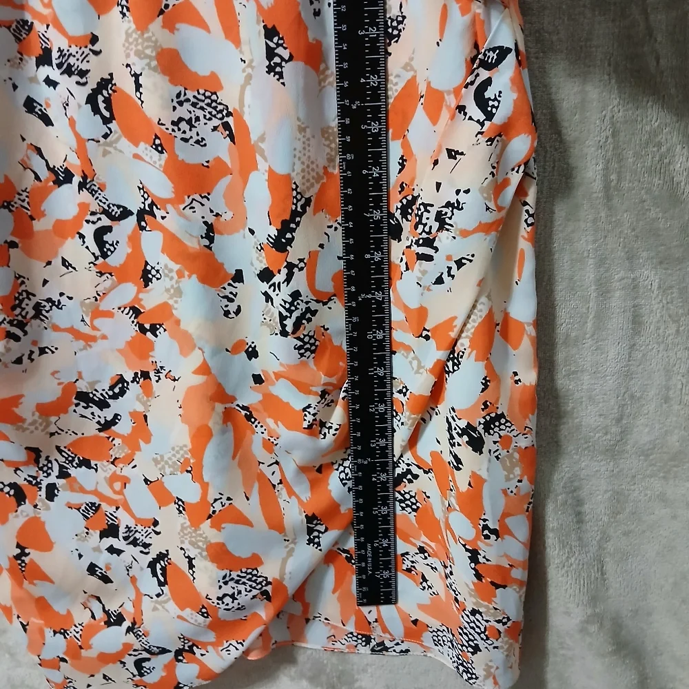 DKNYC Orange and Black Patterned Midi Dress Size 14 - Picture 13 of 16